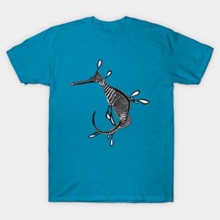 Weedy seadragon seahorse ink illustration T-Shirt